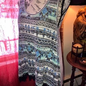 Almost Famous tribal print and striped tank sz L